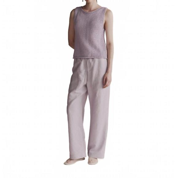 NEW MIJEONG PARK silk linen drawstring pants in lilac